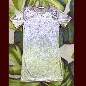 Short sleeved crushed velvet dress